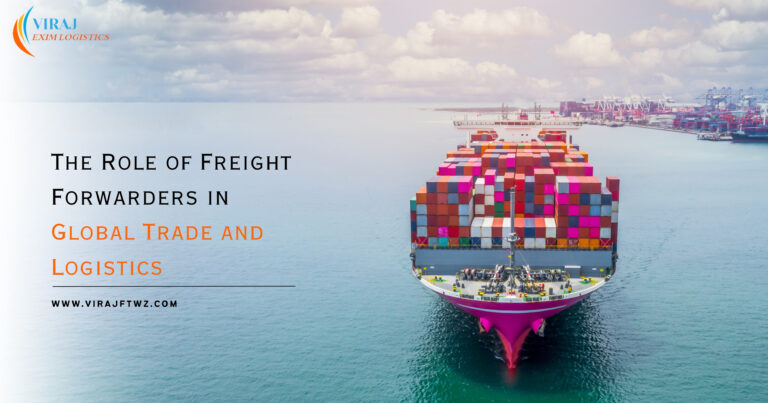 the role of freight forwarders in global trade blog title of Viraj Exim Logistics with ship