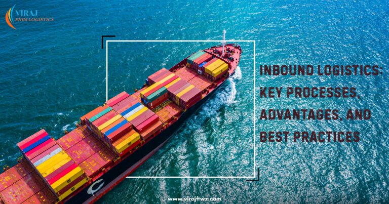 aerial view of a container cargo ship sailing across the ocean, carrying colorful shipping containers, representing inbound logistics processes, supply chain management, and global freight transportation for exim logistics services